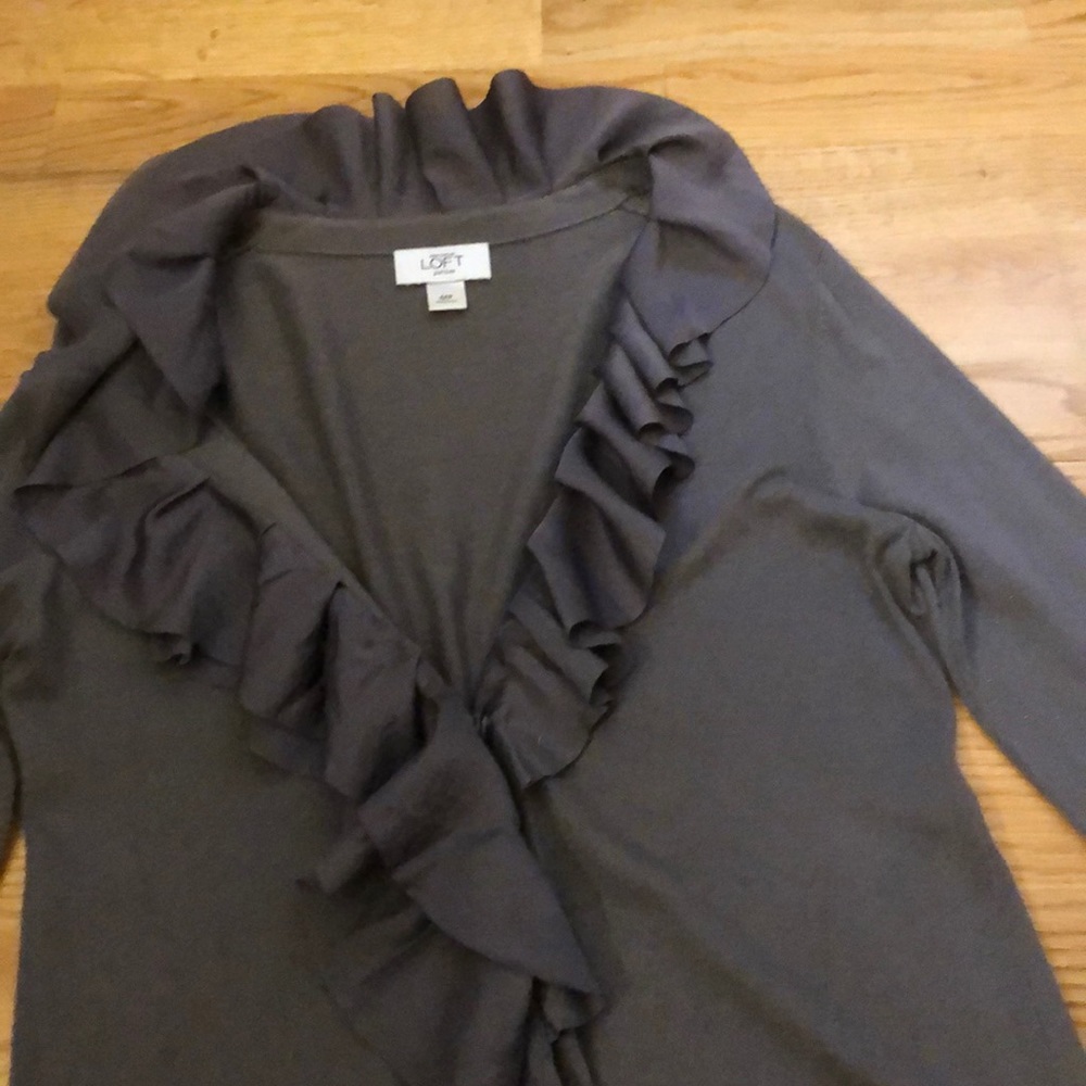 Gray Ruffle Sweater - Picture 2 of 2